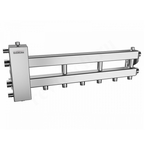 Распределительная гребенка Gidruss BMSS-100 4D 1 1/4"х1", 4вых., сталь нерж., в сборе