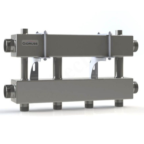 Распределительная гребенка Gidruss MKSS-150 25 1 1/2"х1", 3вых., сталь нерж.
