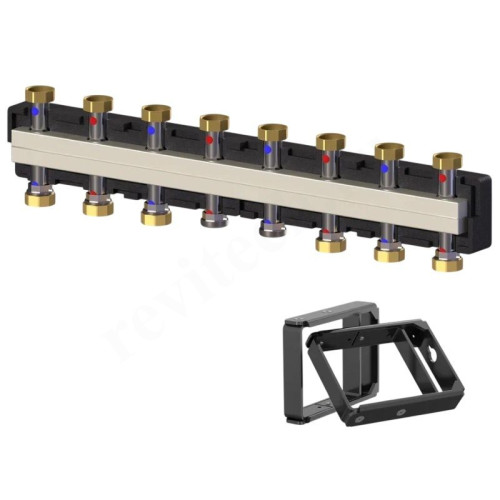 Распределительная гребенка Meibes 1 1/2"х1 1/2", 7вых., сталь нерж.