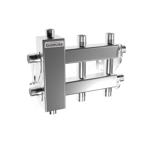 Распределительная гребенка Gidruss BMSS-40 3DU 3/4"х3/4", 3вых., сталь нерж.