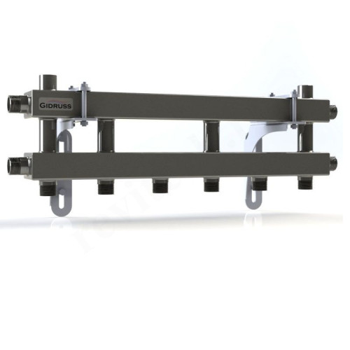 Распределительная гребенка Gidruss MKSS-40 4D 3/4"х3/4", 4вых., сталь нерж.