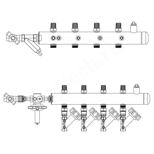 Этажный распределитель Ридан TDU 5R, DN50-4L-20-APT15-MNT15 wohm wocl