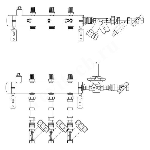 Этажный распределитель Ридан TDU 5R, DN50-3R-20-MVT15-APT15-MNT15
