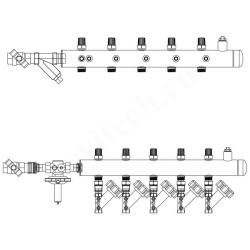 Этажный распределитель Ридан TDU 5R, DN50-5L-25-APT20-MNT15 wohm wocl