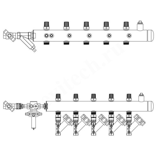 Этажный распределитель Ридан TDU 5R, DN50-5L-20-APT15-MNT15 wohm wocl