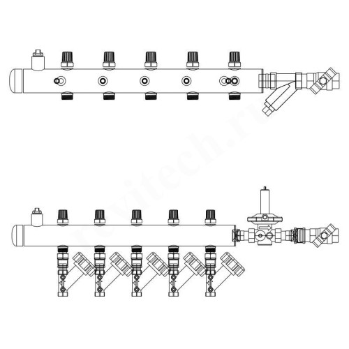 Этажный распределитель Ридан TDU 5R, DN50-5R-25-APT20-MNT15 wohm wocl
