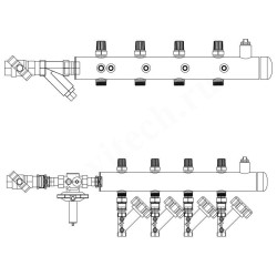Этажный распределитель Ридан TDU 5R, DN50-4L-25-APT20-MNT15 wohm wocl