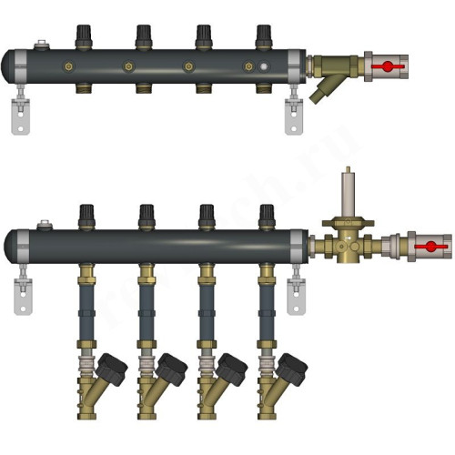 Этажный распределитель Ридан TDU 5R, DN50-5R-25-APT15-MNT15 wohm