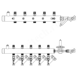 Этажный распределитель Ридан TDU 5R, DN50-5R-20-APT15-MNT15 wohm wocl