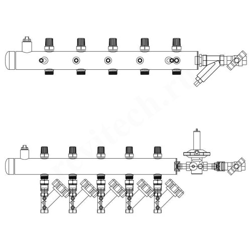 Этажный распределитель Ридан TDU 5R, DN50-5R-20-APT15-MNT15 wohm wocl