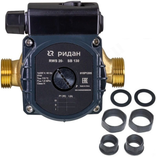 Насос циркуляционный Ридан RWS 20-40SB (1х220В; 60Вт), с гайками, L130