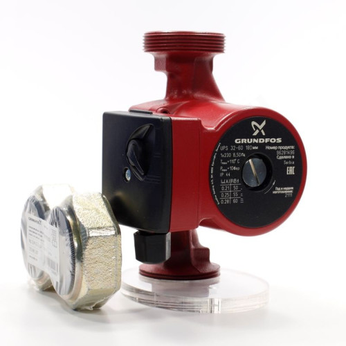 Насос циркуляционный Grundfos UPS 32-60 180 (1х220В; 60Вт), с гайками, L180
