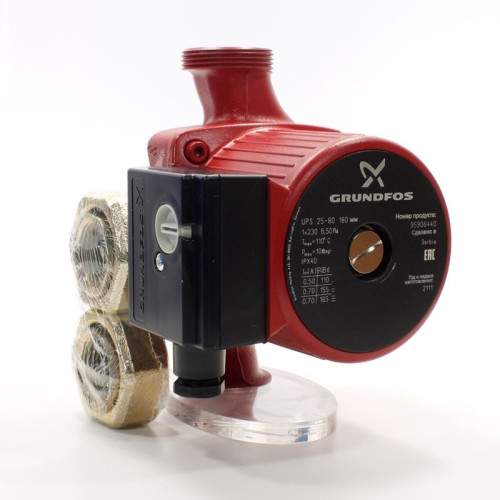 Насос циркуляционный Grundfos UPS 25-80 180 (1х220В; 0,17кВт), с гайками, L180