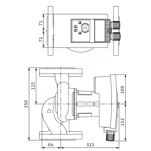Насос циркуляционный Wilo Yonos MAXO 40/0,5-12 PN 6/10 (1х220В; 0,55кВт)