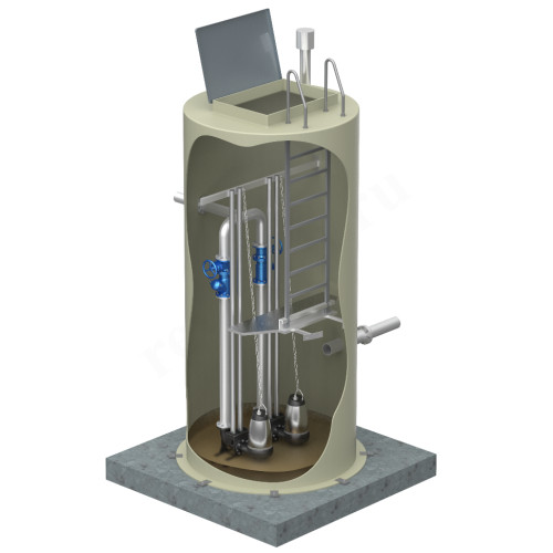 Станции канализационные комплектные с резервуаром из стеклопластика (согласно опросного листа)