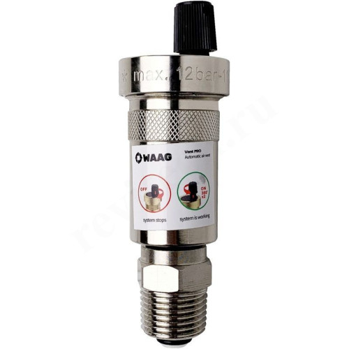 Воздухоотводчик резьб. 1/2", PN10, WAAG, латунь, отсекающий