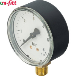 Манометр радиальный Uni-Fitt F+R200, 63 мм, 0-6 бар, 1/4"