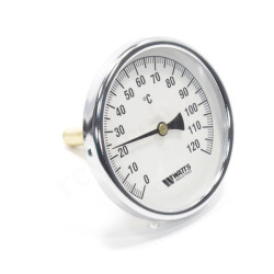 Термометр аксиальный Watts F+R801 OR, 100 мм, 0-120 С, гильза 75 мм