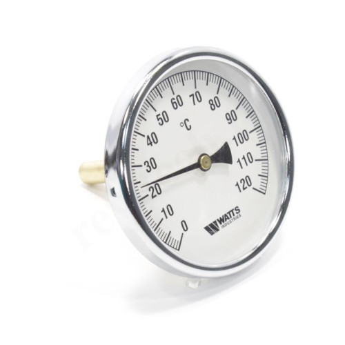 Термометр аксиальный Watts F+R801 OR, 100 мм, 0-120 С, гильза 75 мм
