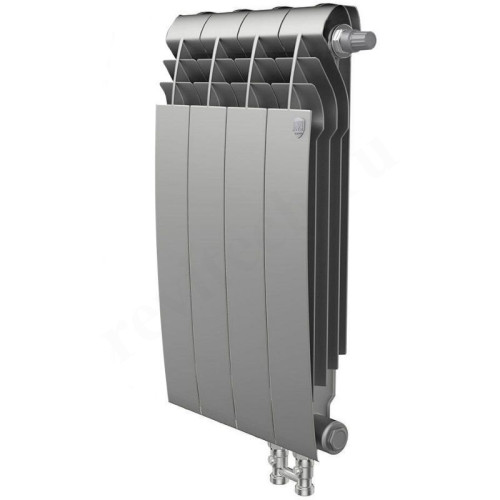 Радиатор биметаллический Royal Thermo BiLiner V Silver Satin 4/500, RAL 9006 640 Вт