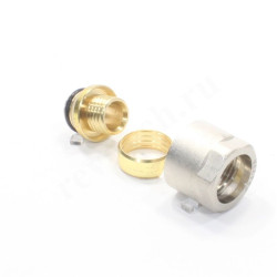 Резьбозажимное 20 x 2.0-3/4", Valtec VT.4410, обжим-резьба, вн., сталь нержавеющая, серый евроконус