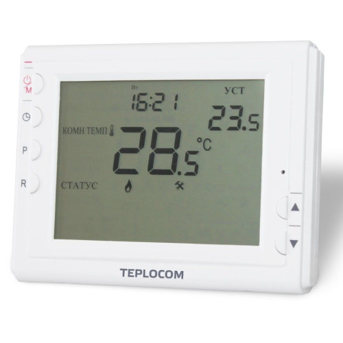 Термостат комнатный Teplocom TS-Prog, программируемый, 2 х 1,5В, белый