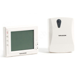 Термостат комнатный Teplocom TS-Prog RF, беспроводной, программируемый, 2 х 1,5В, белый