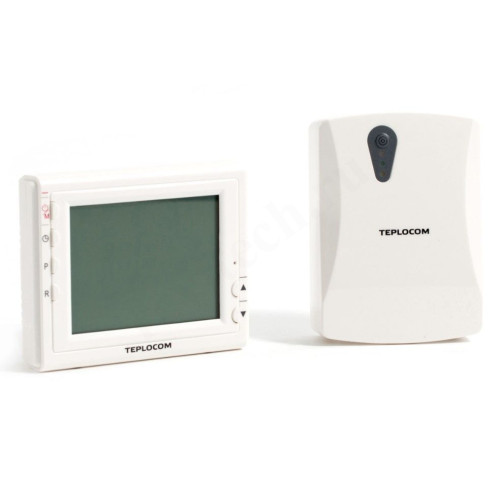Термостат комнатный Teplocom TS-Prog RF, беспроводной, программируемый, 2 х 1,5В, белый