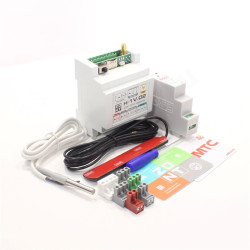 Термостат комнатный/на DIN рейку Zont H-1V 02, программируемый, 12В, белый