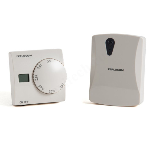 Термостат комнатный Teplocom TS 2AA/3A RF2, беспроводной, 220В, белый