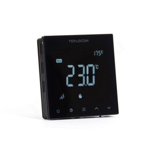 Термостат комнатный Teplocom TSF Prog/LUX, программируемый, 220В, черный