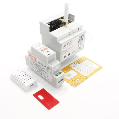 Контроллер на DIN рейку MY HEAT Smart 2, беспроводной, программируемый, 12 В
