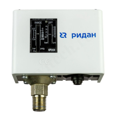 Реле давления KPI 35R, диапазон настройки -0,2...8 бар, дифференциал 0,4…1,5 бар, штуцер G1/2А, авто