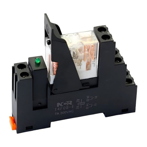 Реле промежуточное на DIN-рейку, 12V DC в сборе