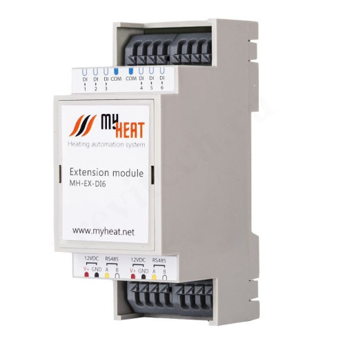 Блок расширения на DIN рейку MY HEAT DI6, 12 В, дискретный, на 6 выходов