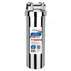 Корпус картриджного фильтра АБФ-НЕРЖ-12 Аквабрайт из нержавеющей стали типоразмер SlimLine 10"