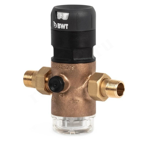 Фильтр сетчатый резьб. 1/2", PN16, BWT D1 Red, бронза, с редуктором давления, для холодной воды