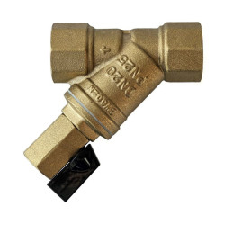 Фильтр сетчатый резьб. 1 1/4", PN25, Ридан FVR-DR, латунь, со сливным краном, (хол./гор.)