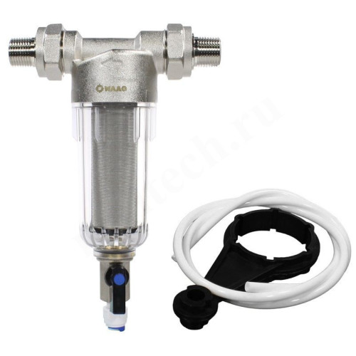 Фильтр сетчатый резьб. 1/2", PN16, WAAG, латунь, со сливным краном, (хол.)