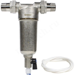 Фильтр сетчатый резьб. 3/4", PN16, WAAG, латунь, со сливным краном, (хол./гор.)