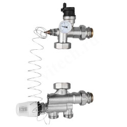 Узел смешения RTP, с термоголовкой, DN25, 12 кВт.