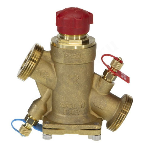 Клапан балансировочный (Ду15 мм) 3/4", PN20, Ридан AQT-R, (с ниппелями), механический