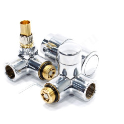 Комплект термостатический 1/2", PN10, Danfoss X-tra/RТX, угловой, с приводом, двойной угол слева