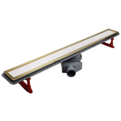 Душевой лоток Pestan Confluo Premium Line 950 (цвет 2в1 White Glass/Stainless steel, рамка Gold)