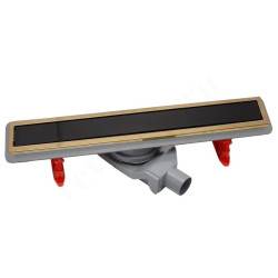 Душевой лоток Pestan Confluo Premium Line 550 (цвет 2в1 Black Glass/Stainless steel, рамка Gold)