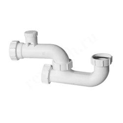 Сифон трубный 40-40, McAlpine с ревизией и вентиляционным клапаном