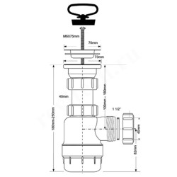 Сифон бутылочный 40-40, McAlpine