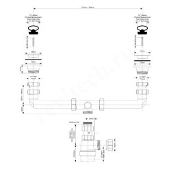 Сифон бутылочный 32-40, McAlpine для 2-х раковин