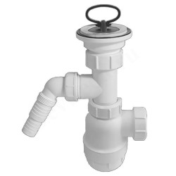 Сифон бутылочный 40-40, McAlpine с адаптером под углом