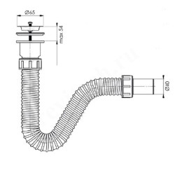 Сифон гофрированный для раковины BETTOSERB, Pestan